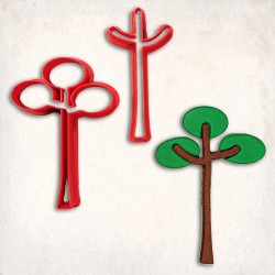 Tree-3 Detailed Cookie Cutter Set 2 pcs