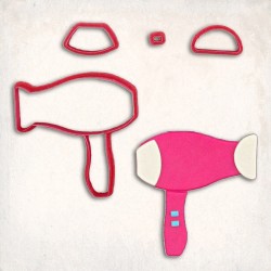 Hair Dryer Detailed Cookie Cutter Set 4 pcs