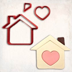 Heart House Detailed Cookie Cutter Set 3 pcs