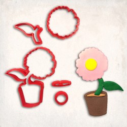 Potted Flower Detailed Cookie Cutter Set 5 pcs