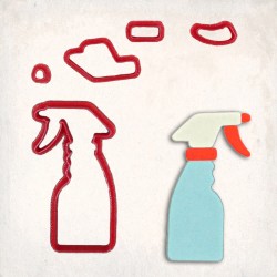 Spray Bottle Detailed Cookie Cutter Set 5 pcs