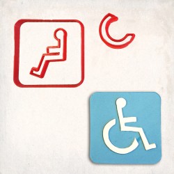 Wheelchair Sign Detailed Cookie Cutter Set 3 pcs