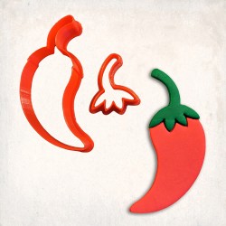 Chili Pepper Detailed Cookie Cutter Set 2 pcs