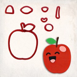 Cute Apple Detailed Cookie Cutter Set 7 pcs