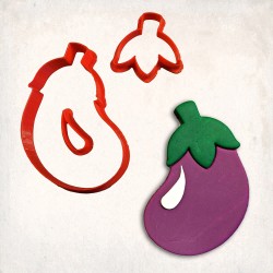 Eggplant Detailed Cookie Cutter Set 3 pcs