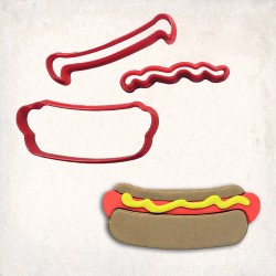 Hot Dog Detailed Cookie Cutter Set 3 pcs