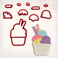 Ice-Cream Detailed Cookie Cutter Set 10 pcs