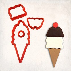 Ice-Cream-4 Detailed Cookie Cutter Set 4 pcs