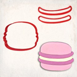 Macaroon Detailed Cookie Cutter Set 3 pcs