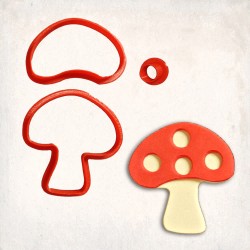 Mushroom Detailed Cookie Cutter Set 3 pcs