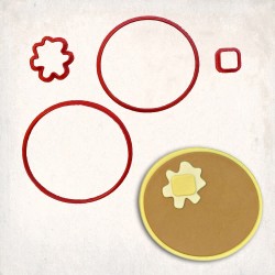 Pancake Detailed Cookie Cutter Set 4 pcs