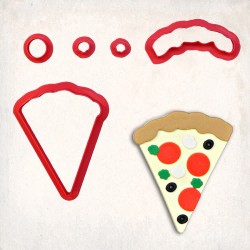 Pizza Slice Detailed Cookie Cutter Set 5 pcs