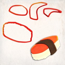 Sushi Detailed Cookie Cutter Set 4 pcs