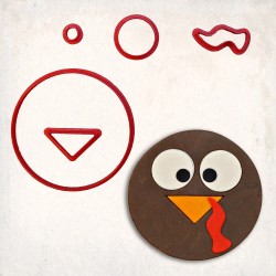 Turkey Face Detailed Cookie Cutter Set 5 pcs