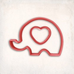 Heart Elephant Cookie Cutter Set 2 pcs #RP12738