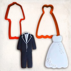 Bride Groom Costume Cookie Cutter Set 2 pcs #RP12542