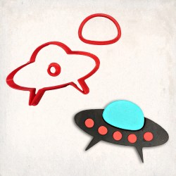 Spaceship Detailed Cookie Cutter Set 3 pcs