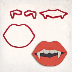 Vampire Lips Detailed Cookie Cutter Set 4 pcs