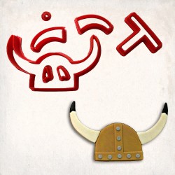 Viking Helmet Detailed Cookie Cutter Set 7 pcs