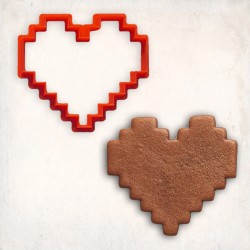 Heart Pixel Cookie Cutter #RP12469