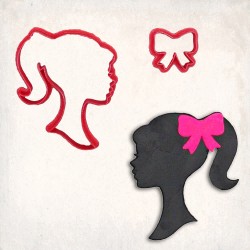 Barbie With Bow Cookie Cutter Set 2 pcs