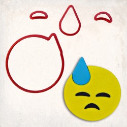 Sweating Emoji Detailed Cookie Cutter Set 4 pcs