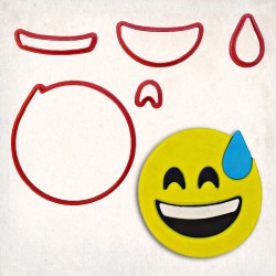 Cold Sweat Emoji Detailed Cookie Cutter Set 5 pcs