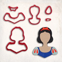Snow White Detailed Cookie Cutter Set 6 pcs