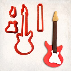 Electric Guitar Detailed Cookie Cutter Set 4 pcs