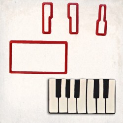 Piano Keys Detailed Cookie Cutter Set 4 pcs