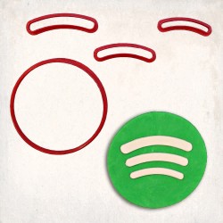 Spotify Logo Detailed Cookie Cutter Set 4 pcs