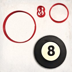 8 Ball Detailed Cookie Cutter Set 3 pcs