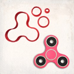 Fidget Spinner Detailed Cookie Cutter Set 4 pcs