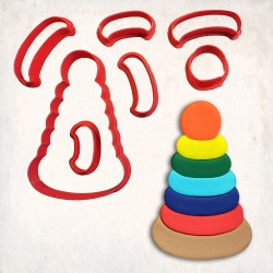Stacked Rings Detailed Cookie Cutter Set 7 pcs