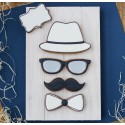 Man with Mustache Cookie Cutter Set 4 pcs #RP12616