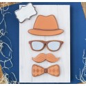 Man with Mustache Cookie Cutter Set 4 pcs #RP12616