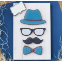 Man with Mustache Cookie Cutter Set 4 pcs #RP12616
