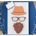 Man with Beard Cookie Cutter Set 4 pcs #RP12617