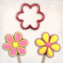 Flower Cookie Cutter Set 4 pcs - Cactus, Clover, Flower, Leaf #RP13062