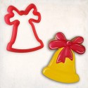 Gift New Year's Cookie Cutter Set 4 pcs - Gift, Bell, Deer, Leaf #RP13071