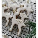 Gift New Year's Cookie Cutter Set 4 pcs - Gift, Bell, Deer, Leaf #RP13071