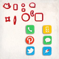 Application Icons Detailed Cookie Cutter Set 8 pcs