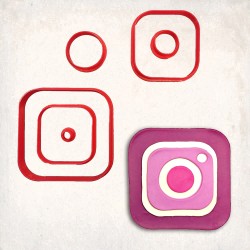 Instagram Logo Detailed Cookie Cutter Set 6 pcs