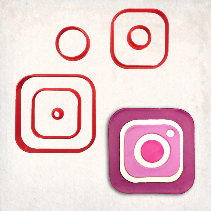 Instagram Logo Detailed Cookie Cutter Set 6 pcs