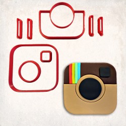 Instagram Logo Detailed Cookie Cutter Set 8 pcs