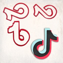 Tik Tok Logo Detailed Cookie Cutter Set 3 pcs