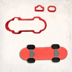 Skateboard Detailed Cookie Cutter Set 3 pcs