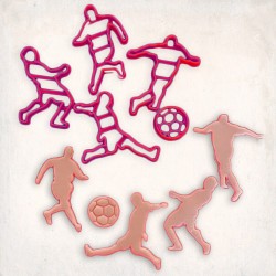Football Players Detailed Cookie Cutter Set 5 pcs #RP12688