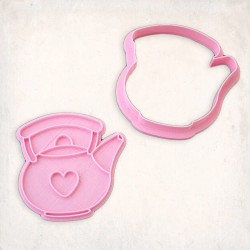 Heart Teapot Detailed Cookie Cutter Set 2 pcs #RP12703