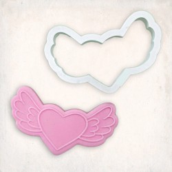 Winged Heart Detailed Cookie Cutter Set 2 pcs #RP12704